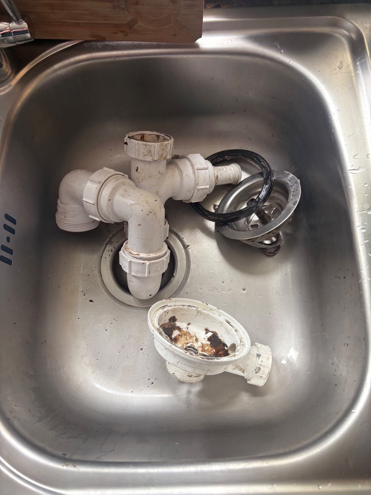 Leak Under Sink, we found leak and replaced the pipework so client could use the sink again. near Goathland Drive, Sunderland — PK Plumbing