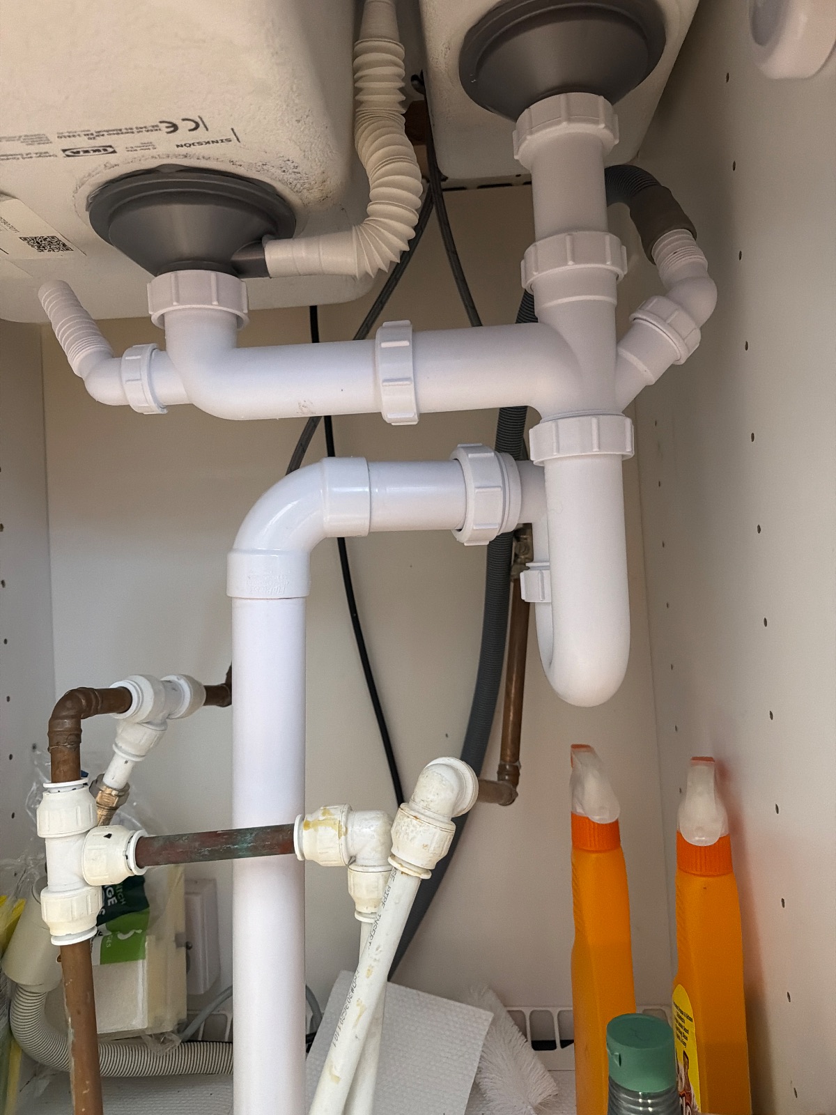 New Sink waste pipework replaced same day. near St. Davids Way, Whitley Bay — PK Plumbing